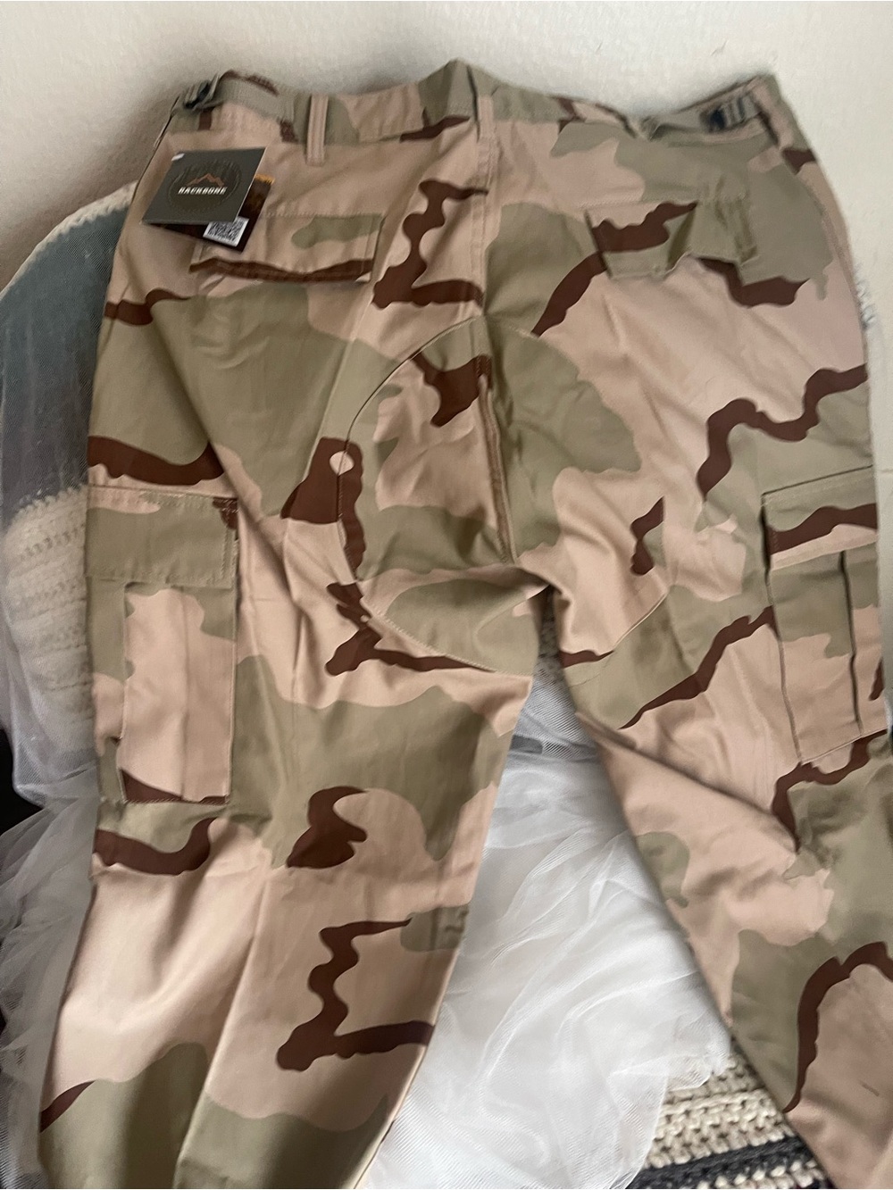 Men's Desert Camouflage Cargo Pants - Tan/Green/Brown - Picture 4 of 6